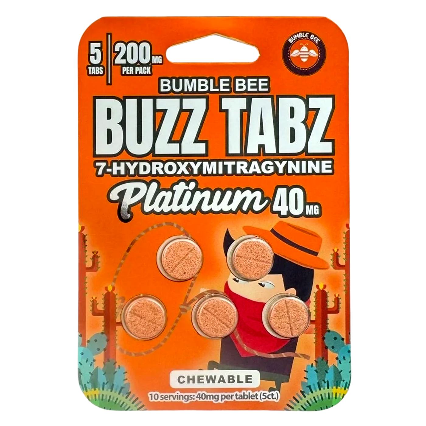 Bumble Bee Buzz Tabz Platinum 40mg: Premium Cherry Chewables