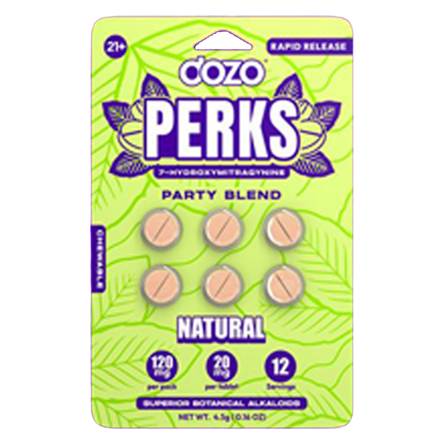 Dozo Perks Rapid Release Mellow & Party Blend 120mg - 6 Count