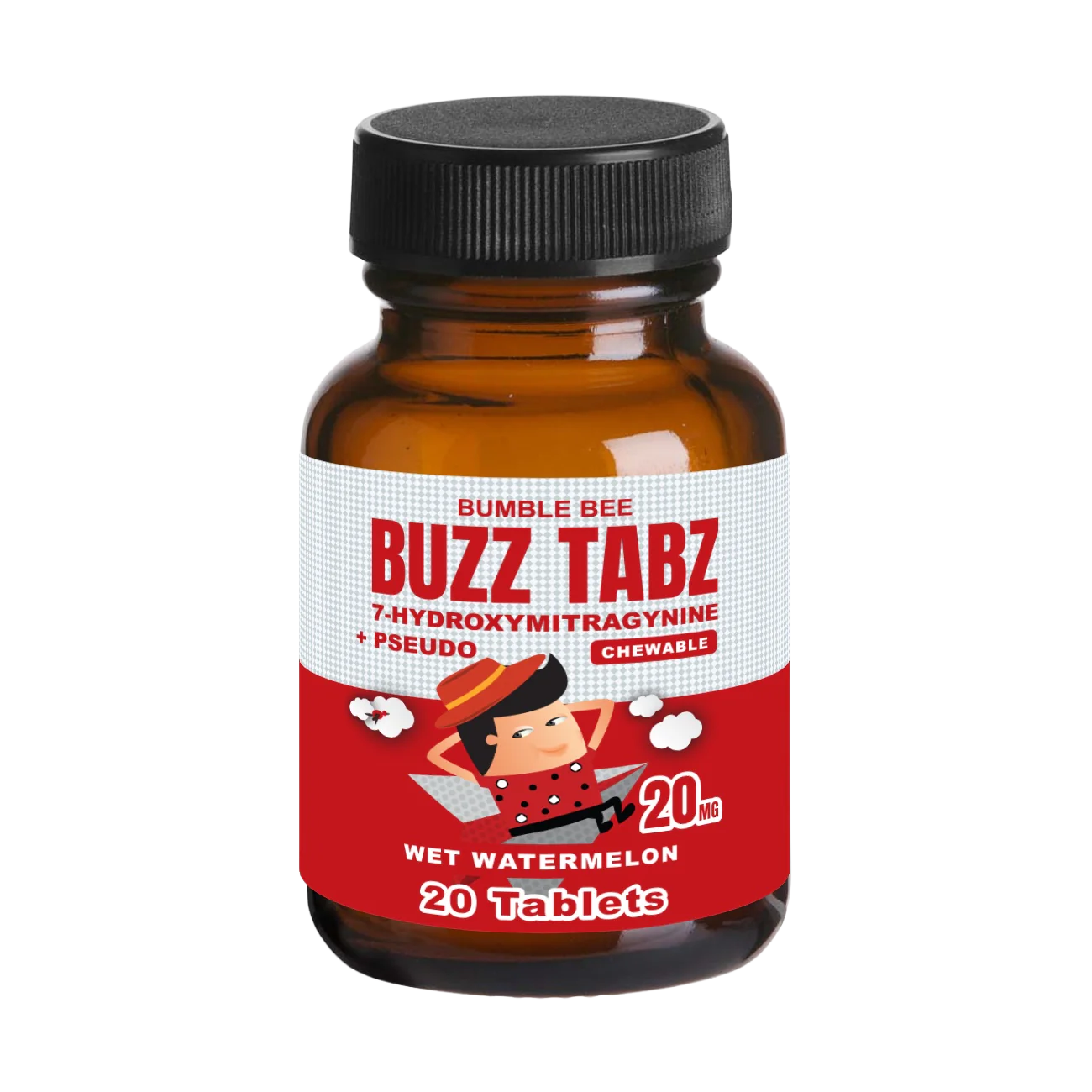 Bumblebee Buzz Tabz 7-OH+Pseudo 20mg 20 Count - Wet Watermelon