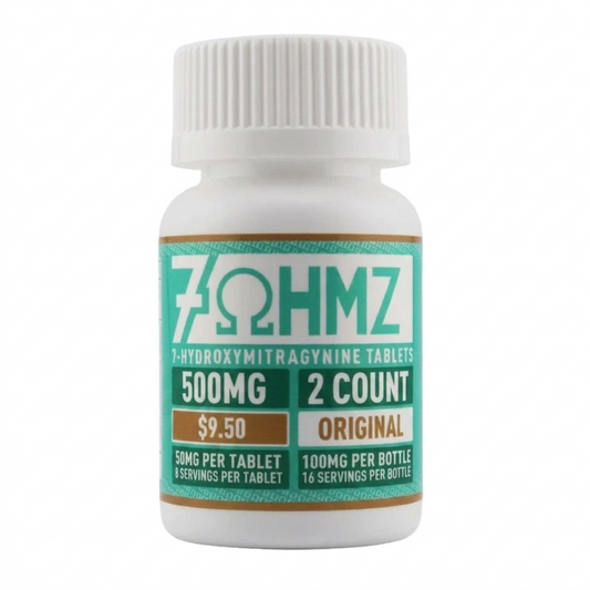 7OHMZ 7-Hydroxy Kratom Leaf Extract Chewable Tablets Original 50mg  - 2 count