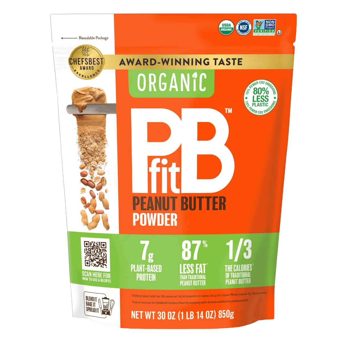 PBfit Organic Peanut Butter Powder, 30oz