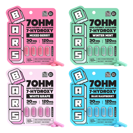 Tre House Bars 7OHM High Potency Alkaloids 7-Hydroxy 4 Count Tablets 30MG