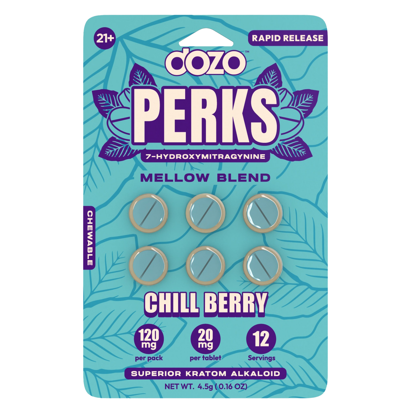 Dozo Perks Rapid Release Mellow & Party Blend 120mg - 6 Count