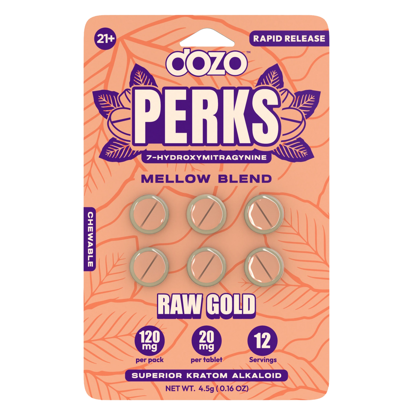 Dozo Perks Rapid Release Mellow & Party Blend 120mg - 6 Count