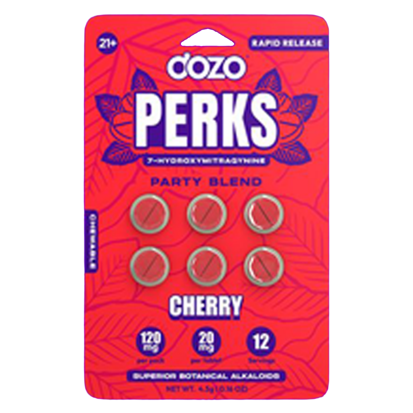 Dozo Perks Rapid Release Mellow & Party Blend 120mg - 6 Count