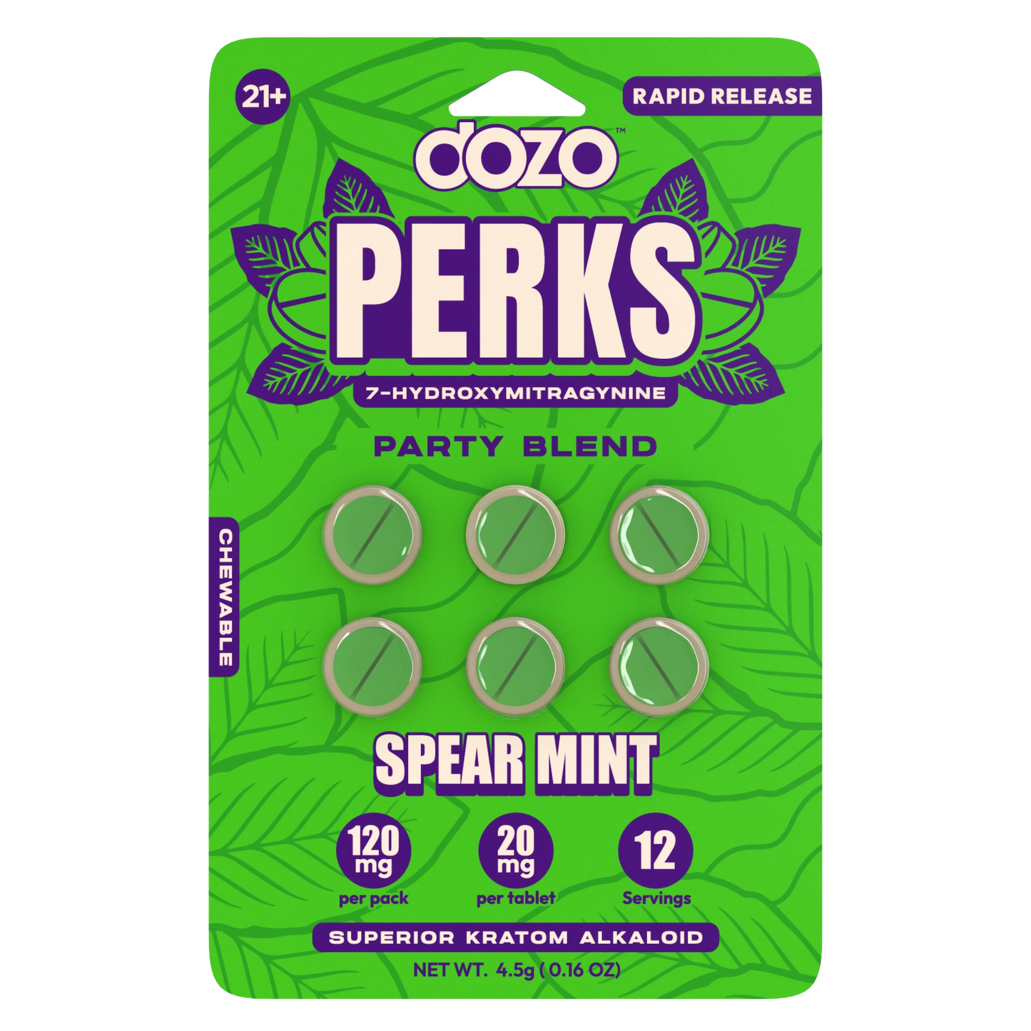 Dozo Perks Rapid Release Mellow & Party Blend 120mg - 6 Count