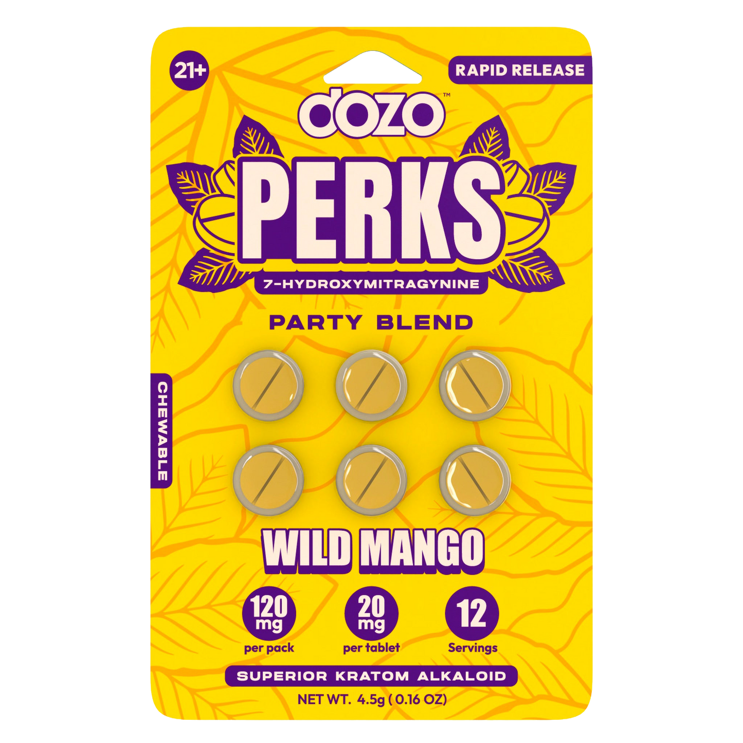 Dozo Perks Rapid Release Mellow & Party Blend 120mg - 6 Count