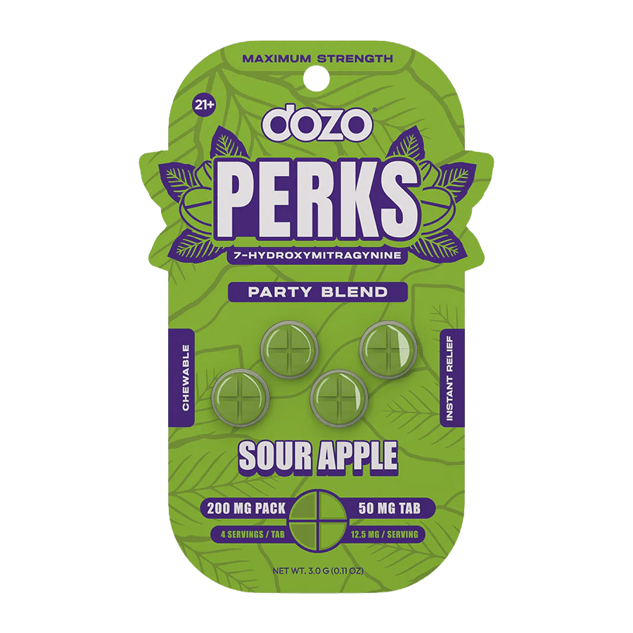 Dozo Perks - Maximum Strength 7-Hydroxymitragynine Tablets: Sour Apple Party Blend