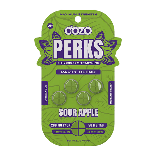 Dozo Perks - Maximum Strength 7-Hydroxymitragynine Tablets: Sour Apple Party Blend