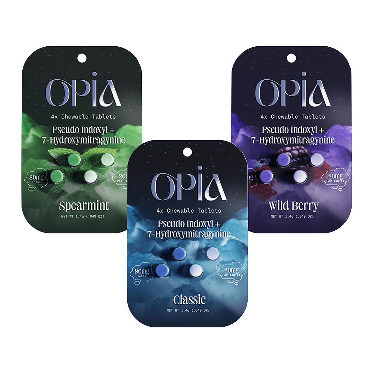 Opia 7-Hydroxymitragynine + Pseudo Indoxyl 20mg Chewable Tablets