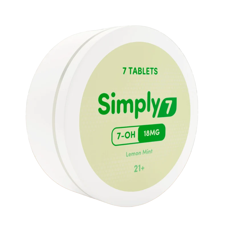 Simply 7 Lemon Mint - Pure 7-OH 18MG Tablets: Convenient 7-Count Tin