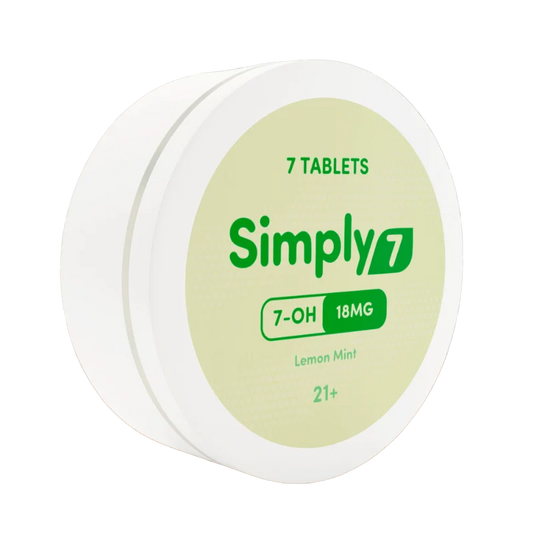 Simply 7 Lemon Mint - Pure 7-OH 18MG Tablets: Convenient 7-Count Tin